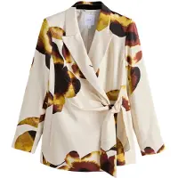 Next - Dames - Satijnen wikkelblazer - Crème