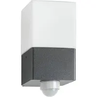 LCD Wandlamp buiten met bewegingssensor Linus, zwart, Roestvrij staal, Modern