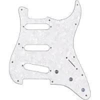Fender 992140000 pickguard Strat, SSS, 11 screw holes, 4-ply, white pearl