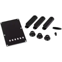 AllParts PG0549023 Accessoirekit voor Strat, zwart, 3-laags achterplaat