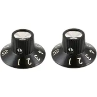 AllParts PK0145023 versterkerknoppen zwart - 2 stuks voor Fender-geluidssystemen