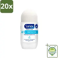 Sanex 20 x – Deodorant Roller – Dermo Protector – 53 ml - Grootverpakking - Deodorant Roller - Huidbescherming - Zweetbehandeling - Geurvervoeging - Mineralen