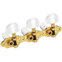 Schaller 1033056331 Houser Stemmechanieken Goud met Witte Acryl Knoppen en Witte Snaarrollen