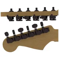 Hipshot HS6K1EL0BST Gitaar tuner upgrade kit, 6 inline Grip-Lock, closed staggered zwart