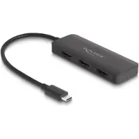 DeLOCK USB Type-C splitter (DP Alt Mode) naar 3 xHDMI MST 4K 60Hz