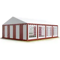 TOOLPORT Partytent 4x8 m, PVC 700, rood wit