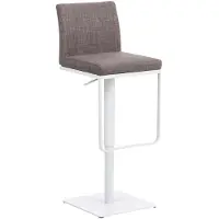 CLP barkruk Panama, bekleed met stof, draaibaar, traploos in hoogte verstelbaar, draagvermogen tot 240 kg | Kleur: grijs, frame: wit
