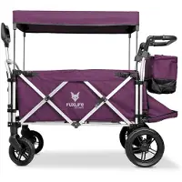 FUXTEC FUXLIFE bollewagen FX-CTL950 in paars - Premium, inklapbaar kindertransportwagentje met zonnedak, 5-punts veiligheidsgordels en geïntegreerde koeltas. Kleur: paars