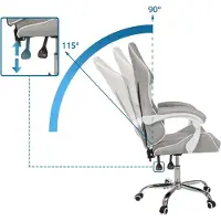 MyBuero Gamingstoel / bureaustoel GAMEBREAKER W03 stof grijs/wit