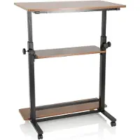 Hjh OFFICE WORKSTATION II | 80x50 - Bureaus Zwart / Walnoot