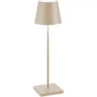 Zafferano Oplaadbare en dimbare LED-tafellamp Poldina Pro Sand met een accuduur van maximaal 12 uur.