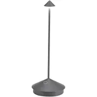 Zafferano Pina 3K LED tafellamp op accu, donkergrijs, IP54 3K, dimbaar, alu / grijs / zink, Woon-/ Eetkamer, Aluminium, Modern