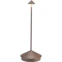 Zafferano Pina Pro Corten LED tafellamp, oplaadbaar en dimbaar, draadloos, Saffraan, 2200-2700-3000K, IP54, 12 uur batterijduur