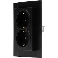Kopp Inbouwstopcontact Athenis 1-polig Randaarde Zwart Ip20