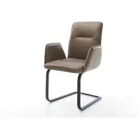 DELIFE Sledemodel Vinja-Flex microvelours taupe vintage sledemodel vlak zwart