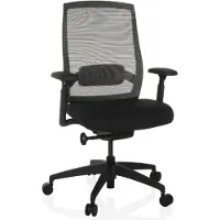 Hjh OFFICE Bureaustoel / draaistoel COLORE rugleuning mesh / zitting stof zwart