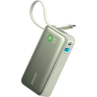 Anker -Nano powerbank-10.000 mAh powerbank green met ingebouwde USB-C-kabel -PD 30 W maximaal vermogen met 1 x USB-C, 1 x USB-A