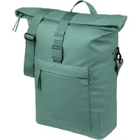 Basil Brooklyn - Enkele fietstas - 17 Liter - Waterdicht - Reflectie details - Gerecycled materiaal - MIK Hooks - Incl. laptopvak - groen