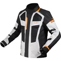 LS2 Scout, waterdichte motorfietsjas, textiel, zwart/grijs/oranje, maat M