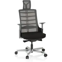 Hjh OFFICE Luxe bureaustoel SKARIF Netstof / Stof zwart