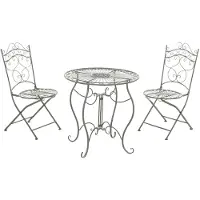 CLP Set van metalen stoelen en een tafel, model Indra (SET 2 + 1) - Groen, antiekstijl