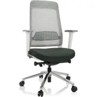 Hjh OFFICE Bureaustoel CHIARO T2 WHITE netstof / stof donkergroen / grijs