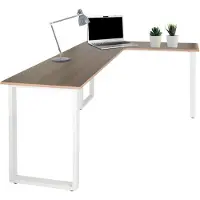 Hjh OFFICE WORKSPACE BASIC I | 165x120 - Bureau Walnoot / Wit
