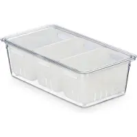 Relaxdays koelkast organizer - set van 2 - stapelbaar - bakjes - groente - fruit - transparant-wit