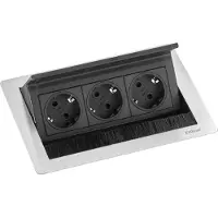 Evoline 159370024900 Inbouwstekkerdoos 3-voudig Zilver Randaarde stekker 1 stuk(s)