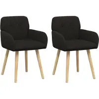 vidaXL Eetstoelen 2 st Bouclé Zwart 59 x 57 x 85 cm