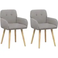 vidaXL Eetstoelen 2 st Bouclé Lichtgrijs 59 x 56,5 x 85 cm