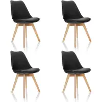 Hjh OFFICE SCANDI 4 stuks per pakket - Vergaderstoel / bezoekerstoel Zwart