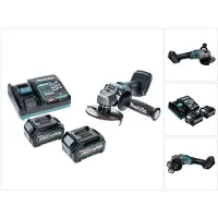 Makita GA 005 GD2 Accu haakse slijper 40 V max. 125 mm Borstelloos XGT + 2x accu 2,5 Ah + lader