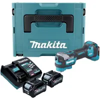 Makita TM 001 GD201 Snoerloos multifunctioneel gereedschap 40 V max. Starlock Max Brushless + 2x oplaadbare accu 2,5 Ah + lader + Makpac