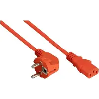 Kabelmeister C13 (recht) - CEE 7/7 (haaks) stroomkabel - 3x 1,50mm / oranje - 10 meter