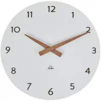 Alba Milena - Wandklok Rond - Wit - Hout - Ø30cm - Kwartsuurwerk