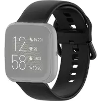 Mobigear Dotted Siliconen Bandje voor Fitbit Versa 2 - Zwart