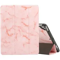 Mobigear Tri-Fold Bookcase voor Apple iPad 6 (2018) - Marmer Roze