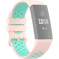 Mobigear Active Siliconen Bandje voor Fitbit Charge 4 - Roze / Groen