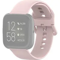 Mobigear Dotted Siliconen Bandje voor Fitbit Versa Lite - Roze
