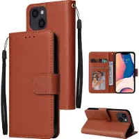Mobigear Wallet1 Bookcase voor Apple iPhone 14 - Bruin