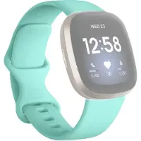 Mobigear Classic Siliconen Bandje voor Fitbit Sense - Turquoise