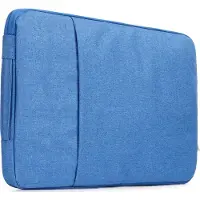 Mobigear Laptophoes geschikt voor Laptop | Denim Zipper Sleeve (max 21 cm x 30 cm) Laptop hoes - Blauw