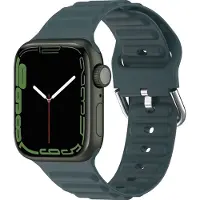 Mobigear Bumpy Siliconen Watch bandje geschikt voor Apple Watch Bandje Gespsluiting - 41/40/38 mm - Groen
