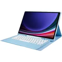 Mobigear Tablethoes geschikt voor Samsung Galaxy Tab S10 Ultra Hoes | Keys QWERTY Bluetooth Toetsenbord Bookcase + Stylus Houder - Blauw