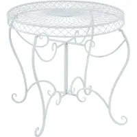 CLP Sheela - ronde tuintafel - Ø 76 cm - metaal - wit