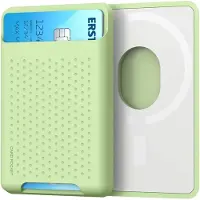 Mobigear Siliconen Pasjeshouder - 2 Pasjes - MagSafe Compatible - Groen