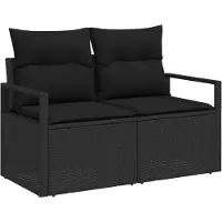 vidaXL Bankstel 6 st poly rattan