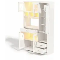 MODFU - Keukenkast - Lade En LED-Verlichting - Landelijke Stijl - MDF - Wit - 105x40x185 Cm