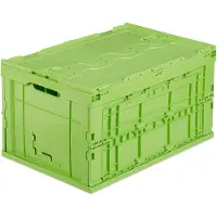 Relaxdays 2 x Professionele transportbox, stabiel, geschikt voor commercieel gebruik, hoogwaardig kunststof, deksel, kwaliteit, 60 liter, afmetingen (hoogte x breedte x diepte): 32,5 x 58,5 x 39,5 cm, groen
